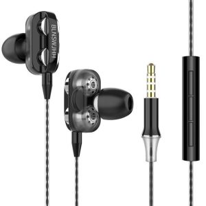 Wired Earphone HiFi Super Bass 3.5mm In-Ear Headphone Stereo Earbuds Ergonomic Sports Headsest Birthday Gift Black  |   Wired Earphones Earphones & Speakers Black