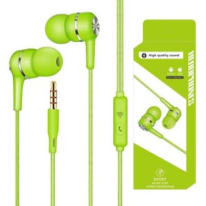 Wired Headset Earphone with Microphone Hands Free for Tablet PC Phone green  |   Wired Earphones Earphones & Speakers Green