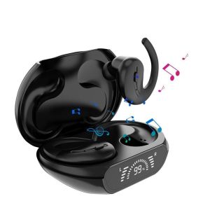 Wireless Bluetooth 5.3 Earphone Led Battery Digital Display Enc Noise-Canceling Ear-Hook Sports Headset Black  |   Bluetooth Earphones Bluetooth Earphones Black