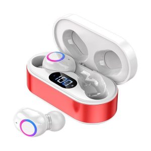 Wireless Bluetooth-compatible Earphones Noise Canceling Hd Call Portable Mini Headset with Microphone Red  |   Bluetooth Earphones Bluetooth Earphones Bluetooth Earphones