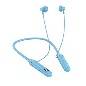 Wireless Bluetooth Headset with Digital Display Half In-ear Sports Stereo Hanging Neck Headphones Blue  |   Sports Headphones Earphones & Speakers Blue