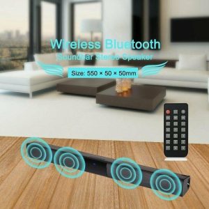 Wireless Bluetooth Sound Bar Speaker System TV Home Theater Soundbar Subwoofer  |   Stereo Speakers Earphones & Speakers 4 Speak Driver Remote Control