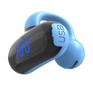 Wireless Ear Clip Bone Conduction Headphone Open Ear Earbud Noise Canceling Microphone Power Display For Trucker Driver Business blue  |   Bluetooth Earphones Bluetooth Earphones Blue