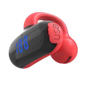 Wireless Ear Clip Bone Conduction Headphone Open Ear Earbud Noise Canceling Microphone Power Display For Trucker Driver Business red  |   Bluetooth Earphones Bluetooth Earphones Bluetooth Earphones