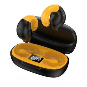 Wireless Ear Clip Open Ear Bone Conduction Headphones With Ear Hook Wireless Ear Clip Headset For Running Cycling black and yellow  |   Bluetooth Earphones Bluetooth Earphones Black & yellow