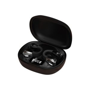 Wireless Earbuds Open-Ear Headset Stereo Sound Earphones With Power Display Charging Case Noise Reduction Low Latency Headphones For Smart Phone Computer Laptop black  |   Bluetooth Earphones Bluetooth Earphones Black