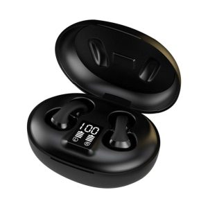 Wireless Earbuds With Power Display Charging Case Earphones Clip On Headphones Noise Canceling Earphones For Working Sports Gaming Leisure Activities Black soft rubber version  |   Bluetooth Earphones Bluetooth Earphones Black soft rubber version