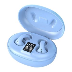 Wireless Earbuds With Power Display Charging Case Earphones Clip On Headphones Noise Canceling Earphones For Working Sports Gaming Leisure Activities blue  |   Bluetooth Earphones Bluetooth Earphones Blue