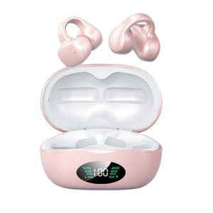 Wireless Earphones Noise Canceling Microphone Headphones With Charging Case Waterproof Open Ear Earbuds Bone Conduction Touch Control Earphones For Smart Phone Computer Digital display pink  |   Bluetooth Earphones Bluetooth Earphones Bluetooth Earphones