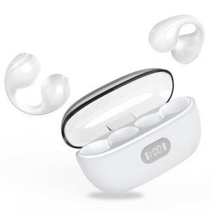 Wireless Open Ear Headphones With Charging Case Ear Clip Noise Reduction Headset For Running Cycling Hiking Office White  |   Bluetooth Earphones Bluetooth Earphones Bluetooth Earphones