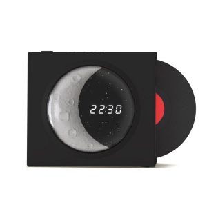 X09 Moon Clock Speaker Hifi Bluetooth Player Vinyl Nostalgia Large Volume Desktop Outdoor Small Audio Moon Rock Black  |   Stereo Speakers Earphones & Speakers Moon Rock Black