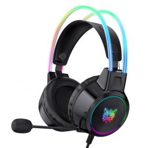 X15pro Head-mounted Computer Headset Dynamic Rgb Wired Earphones With Hd Noise Reduction Mic For Chicken-eating Game black  |   Gaming Headsets Earphones & Speakers Black