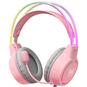 X15pro Head-mounted Computer Headset Dynamic Rgb Wired Earphones With Hd Noise Reduction Mic For Chicken-eating Game pink  |   Gaming Headsets Earphones & Speakers Gaming Headsets