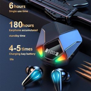 X6 Tws Gaming Earbuds Bluetooth-compatible  5.1  Earphone, Noise Reduction Touch Control Headphones With Mic, Wireless Headset Led Display black  |   Bluetooth Earphones Bluetooth Earphones Black