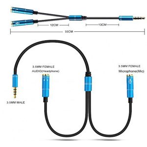 Portable Headset Adapter Splitter Jack Cable  |   Earphones Accessories Earphones & Speakers Blue