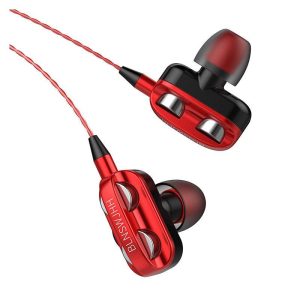 Wired Earphone HiFi Super Bass 3.5mm In-Ear Headphone Stereo Earbuds Ergonomic Sports Headsest Birthday Gift Red  |   Wired Earphones Earphones & Speakers Red