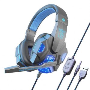 Wired Gaming Headset Headphone for PS4 Xbox One Nintend Switch iPad PC black blue Luminous  |   Gaming Headsets Earphones & Speakers Black blue Luminous