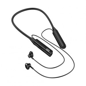 Wireless Bluetooth Headset Ai Smart Voice Control Neckband Earphones Smart Digital Display Headphones black  |   Sports Headphones Earphones & Speakers Black