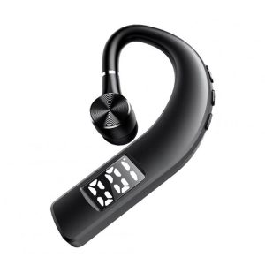 F19 Bluetooth-compatible 5.2 Headset Digital Display Noise Reduction Unilateral Hanging Ear Wireless Business Sports Earphone Black  |   Sports Headphones Earphones & Speakers Black