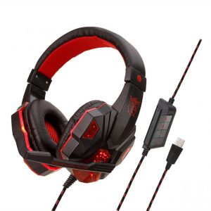 Gaming Headphone USB5.1 stereo game light headset Folding Headset for Gamer Black red  |   Gaming Headsets Earphones & Speakers Black red