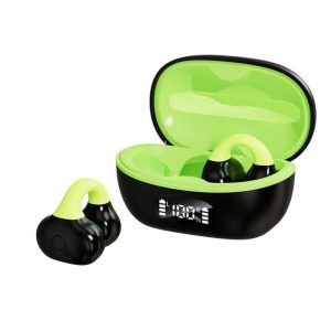 AX10 Open Ear Headphones Power Display Earphones 9D Stereo Sound Wireless Earphones For Workouts Running Cycling black green  |   Bluetooth Earphones Bluetooth Earphones Black green